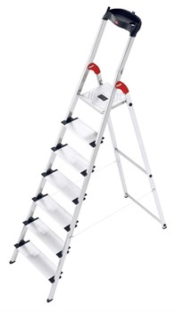 Стремянка L80 ComfortLine 7 шир.ступ 13см.,алюм., с лотком д.инструментов, Hailo, арт.8040-707, шт - фото 101571