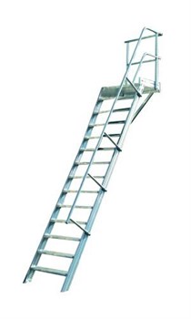 Алюминиевый трап с платформой Krause стационарный, 1000мм 18 ступеней 45° 824677 - фото 11147