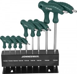 Набор угловых ключей Torx (звездочка) Jonnesway, двухсторонние 9 предметов H10MT09S - фото 115008