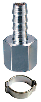Переходник Fubag 1/4"F на елочку 10мм с обжимным кольцом 10x15мм - фото 128320