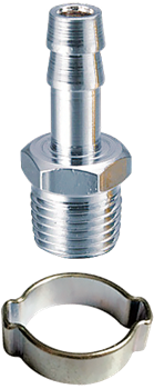 Переходник Fubag 3/8"M на елочку 10мм с обжимным кольцом 10x15мм - фото 128379