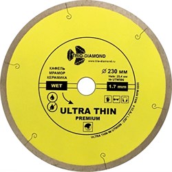Сплошной алмазный отрезной диск Ультратонкий 230x25,4 мм Trio-Diamond UTW506 - фото 141398