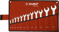 Набор рожковых ключей Зубр Мастер 6-32мм, 12шт 27010-H12 - фото 156277