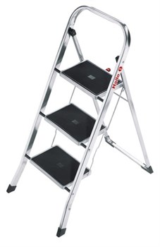 Стремянка сталь+алюминий Hailo K60 StandartLine 3 шир. ступени с ковриком 4393-801 - фото 158233