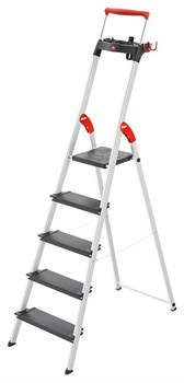 Стремянка 5 ступ. L100 TopLine, алюм., с лотком и выдвигающейся ручкой, Hailo, арт. 8050-507, шт - фото 274568