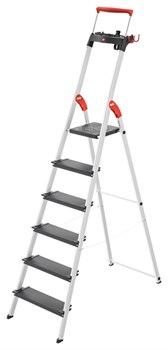 Стремянка 6 ступ. L100 TopLine, алюм., с лотком и выдвигающейся ручкой, Hailo, арт. 8050-607, шт - фото 274579