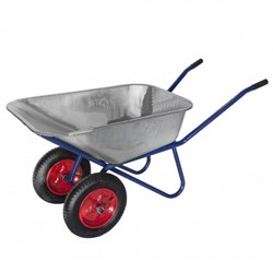 Тачка строительная двухколесная синяя 110л D20 - фото 279279
