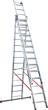 Алюминиевая трехсекционная лестница Новая Высота NV 523 3х14 5230314 - фото 289627