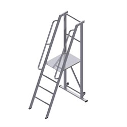 Передвижная лестница-платформа фиксированной высоты с траверсой ALUR ЛПФВА-1ТП - фото 297701
