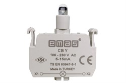 Блок-контакт подсветки EMAS с зеленым светодиодом 100-230V AC CBY - фото 323711