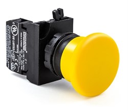 Нажимная кнопка EMAS "Грибок" без фиксации жёлтая (1НО) CP100MS - фото 324046