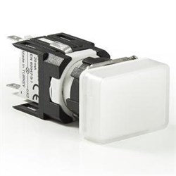 Сигнальная арматура EMAS 16 мм, прямоугольная 12-24V AC/DC белая D050DXB - фото 324155