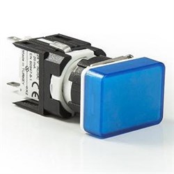 Сигнальная арматура EMAS 16 мм, прямоугольная 12-24V AC/DC синяя D070DXM - фото 324161