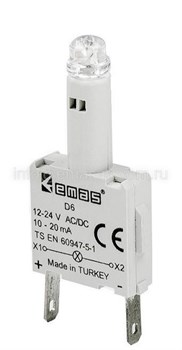 Светодиод EMAS 12-24 В AC/DC красный D6 - фото 324209