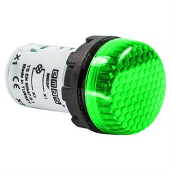 Моноблочная сигнальная арматура EMAS 220V зеленая с ячеистой линзой MBSP220Y - фото 324753