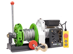 Электролебедка Euro-Lift KCD-M 500кг, 60м, U=220 В, с рычагом - фото 327256