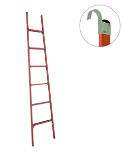 Диэлектрическая приставная лестница Диэлектрик 6 ступеней ЛСПД-2,5 К с крюками - фото 338749
