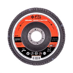 Лепестковый круг для шлифования по нержавеющей стали FoxWeld FTL Everest 27 125 х 22,2 мм P120 - фото 363083
