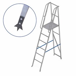 Алюминиевая лестница-платформа Мегал фиксированной высоты с шипами ЛПФВА Н=1,0-1 - фото 377197