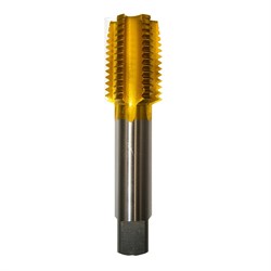 Машинно-ручной однопроходный метчик ПрофОснастка Эксперт №718 P6M5 HSS M2 TiN (6542), ISO 529 М27x3 50211093 - фото 384759