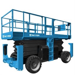 Самоходный дизельный ножничный подъемник с выдвижной платформой SKYER DPL1436 - фото 385654