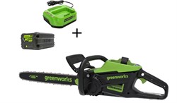 Пила цепная аккумуляторная GREENWORKS GD60CS25K4 60V 1хАКБ 4 Ач. и ЗУ - фото 405407