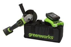 Аккумуляторная угловая шлифовальная машина GreenWorks GD24AGK2 3200207UA - фото 406529