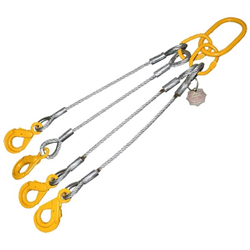 Строп канатный TOR 4СК г/п 5,0 т 1,6 м с самозакрывающимися крюками, шт - фото 415225