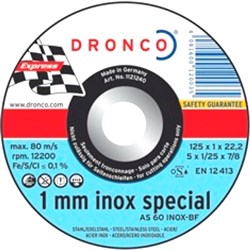 Отрезной круг по металлу AS 60 T Inox 125х1х22,23 DRONCO 1121240