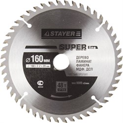 Диск пильный Stayer "MASTER-SUPER-Line" 160мм 48T 3682-160-20-48 - фото 83679