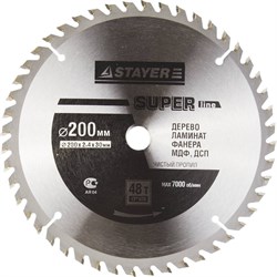 Диск пильный Stayer "MASTER-SUPER-Line" 200мм 48T 3682-200-30-48 - фото 83685