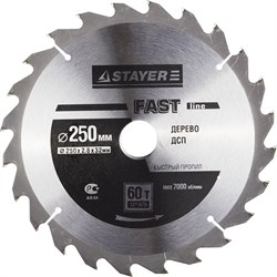 Диск пильный Stayer "MASTER-SUPER-Line" 250мм 60T 3682-250-32-60 - фото 83691