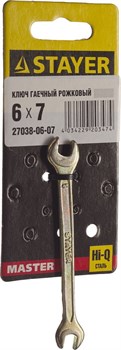 Гаечный ключ Stayer "Master" рожковый, 6х7мм 27038-06-07 - фото 86858