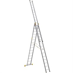 Алюминиевая трехсекционная лестница 3х15 (9,78) - фото 97316