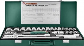 Набор торцевых головок Jonnesway 1/2"DR, 8-34 мм, 24 предмета S04H4724S