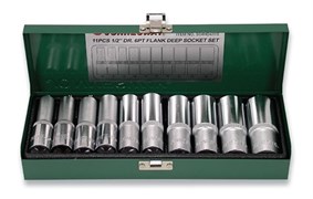 Набор глубоких торцевых головок Jonnesway 1/2"DR, 10-24 мм, 11 предметов S04HD411S