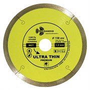 Сплошной алмазный отрезной диск Ультратонкий 150x22,23 мм Trio-Diamond UTW503