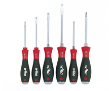 21250 Wiha Набор отвёрток SoftFinish Шлиц, Phillips, 6 предм., со сквозным шестигранным жалом и массивным стальным набалдашником (серия 530)