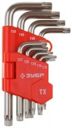 Набор коротких имбусовых ключей Зубр Мастер TORX Т10-Т50, 9 ед. 27462-1_z02