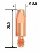Контактный наконечник Fubag M6х28 мм ECU D=0,6 мм, 25 шт