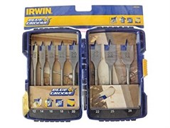 Набор перьевых сверл по дереву Irwin Blue Groove 4X Proset 12-28 мм, 8 шт 10507603