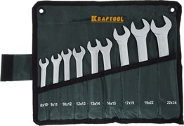 Набор рожковых ключей Kraftool Expert 8-24 мм, 9шт 27033-H9
