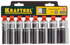 Набор удлиненных торцевых головок Kraftool Expert Qualitat Super-Lock 1/2", 16-27 мм, 8 предметов 27865-H8_z01