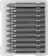 Кованые крестовые биты Зубр Мастер E1/4, PH2x50мм, 10шт 26001-2-50-10