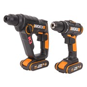 Комбо-набор WORX WX927: аккумуляторная дрель-шуруповерт WX101.9 + аккумуляторный перфоратор H3 WX390.1