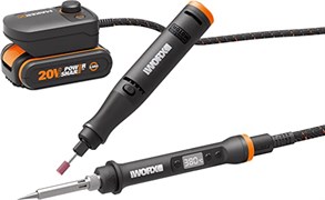 Комплект аккумуляторных инструментов WORX MAKER X WX988: гравировальная машинка WX739.9 + выжигатель WX744.9