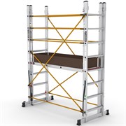 Телескопические многофункциональные лестничные подмости CAGSAN PL003 4,14 м