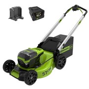 Газонокосилка самоходная аккумуляторная 60V GREENWORKS GD60LM51SP c АКБ 4АЧ и ЗУ Газонокосилка самоходная аккумуляторная 60V GREENWORKS GD60LM51SP c АКБ 4АЧ и ЗУ