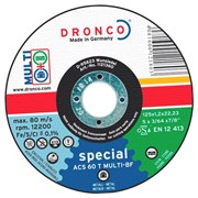 Отрезной круг по металлу ACS46/ACS 60 T 125х1,2х22,23 DRONCO 1121360