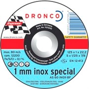 Отрезной круг по металлу AS 60 T Inox 125х1х22,23 DRONCO 1121240